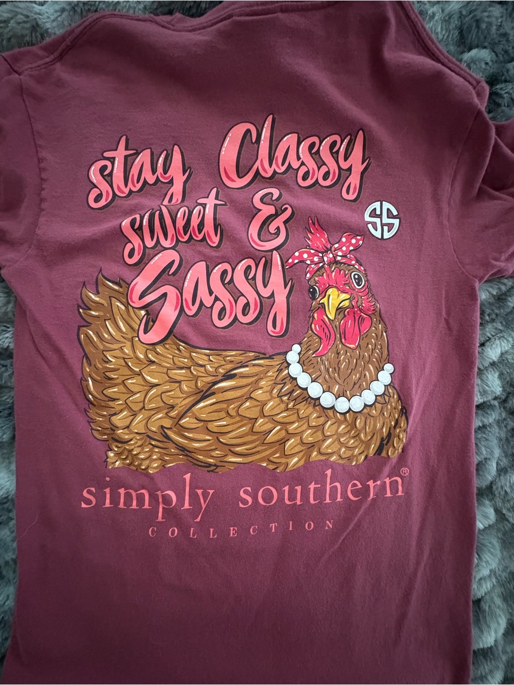 Simply Southern Maroon Crewneck T‑Shirt